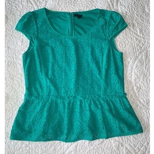 Ann Taylor teal lace top